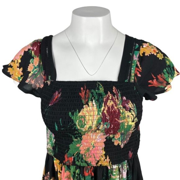 NWT BAND OF GYPSIES Square Neck Shift Floral Dress Sz XS - Picture 2 of 4